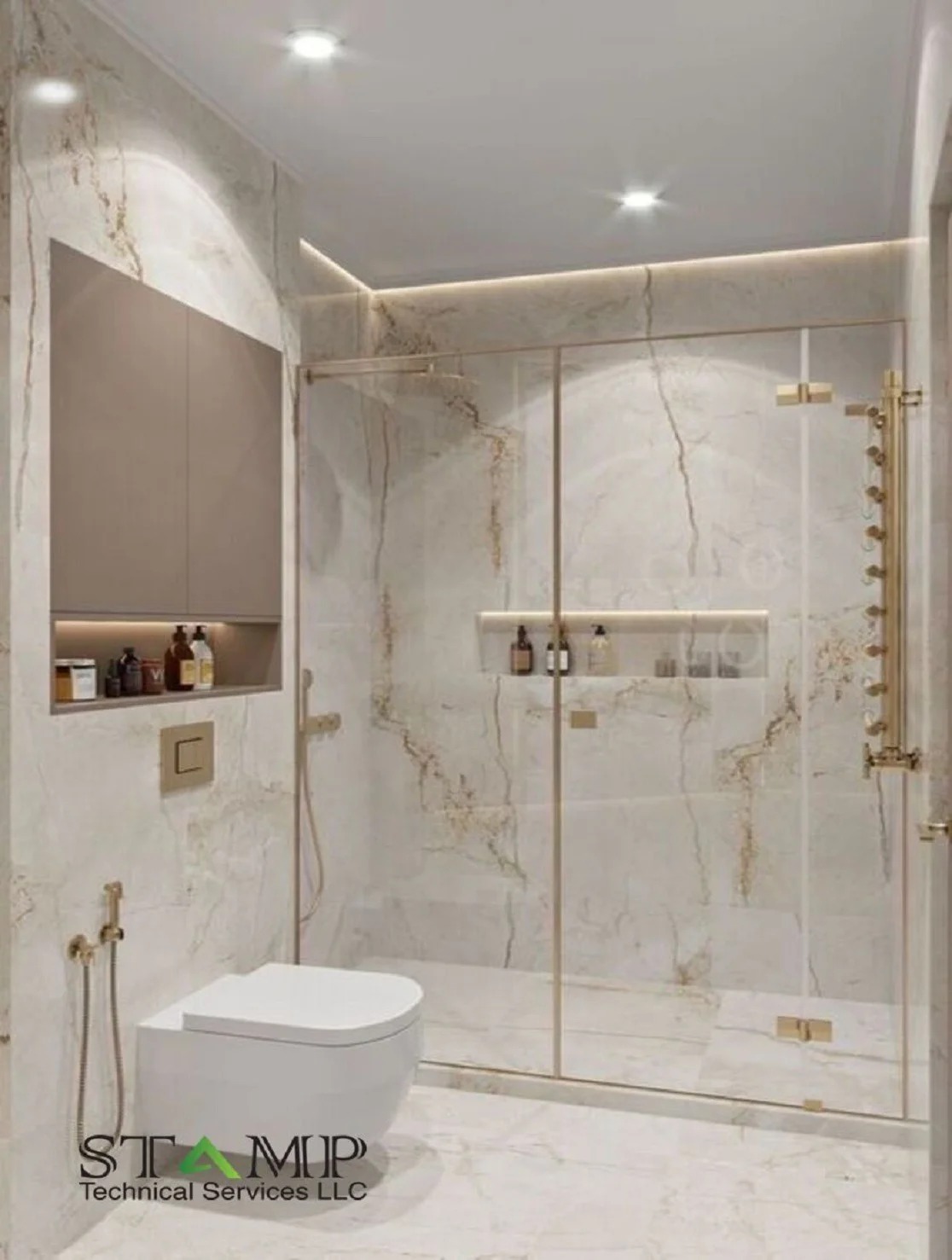 Sliding door bathroom design dubai