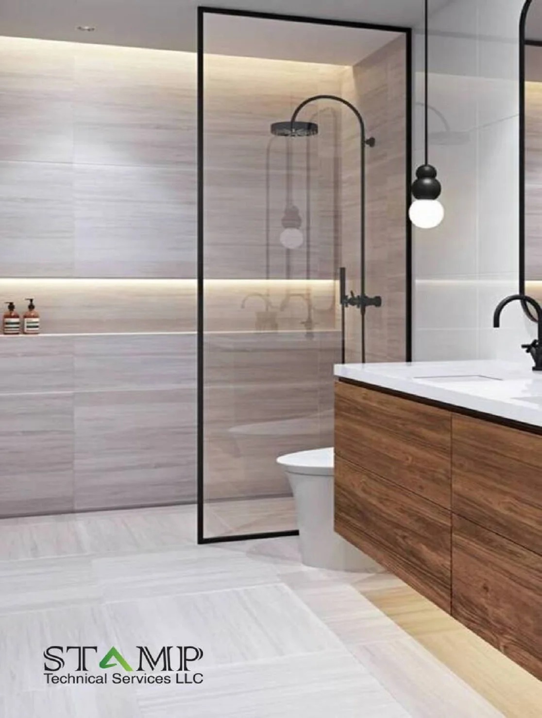 Standing bathroom design