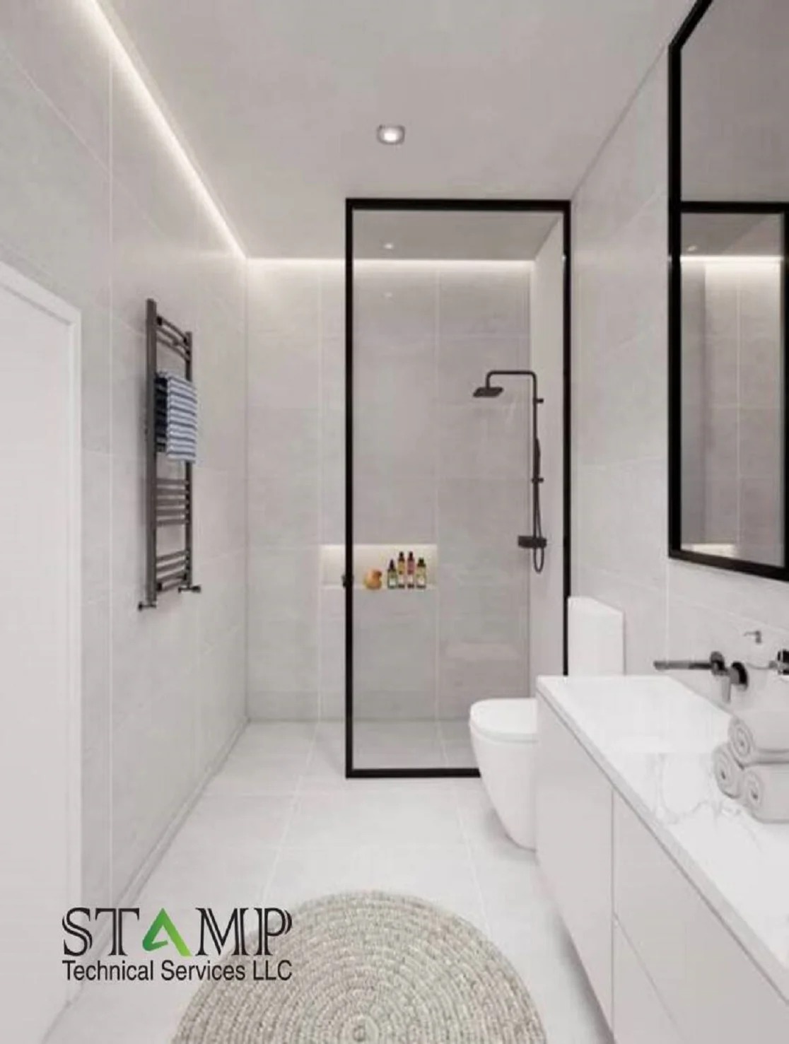 White bathroom design dubai