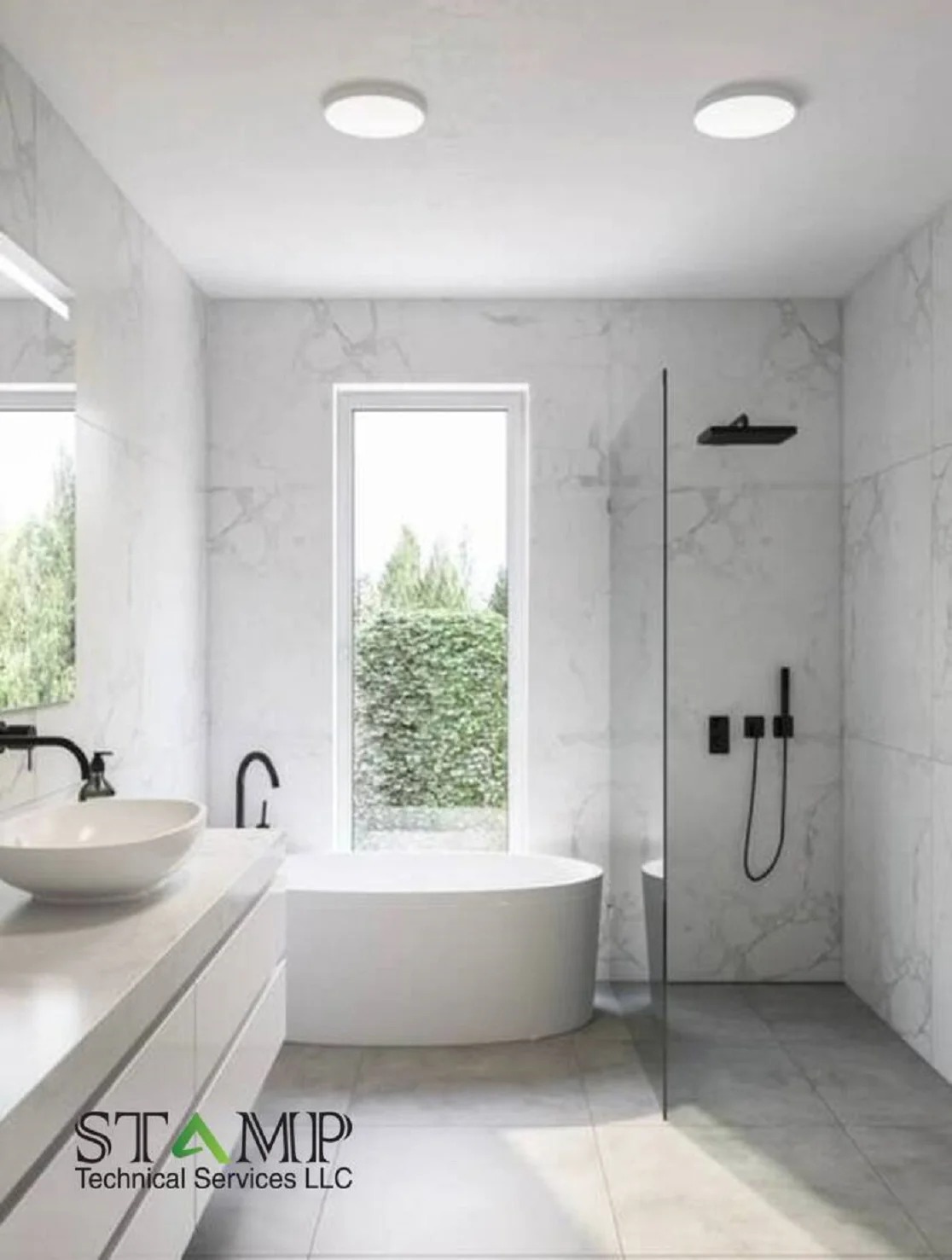White decore bathroom design dubai