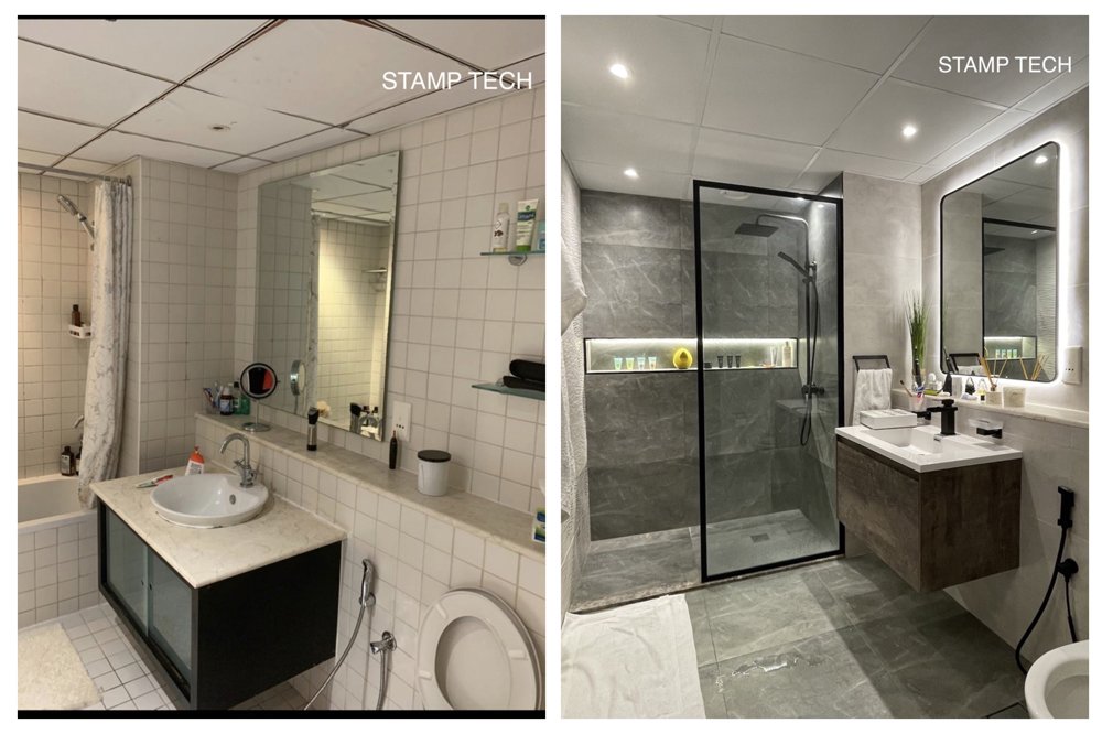 Before and after view of 402 Al Majara 3 Dubai Marina