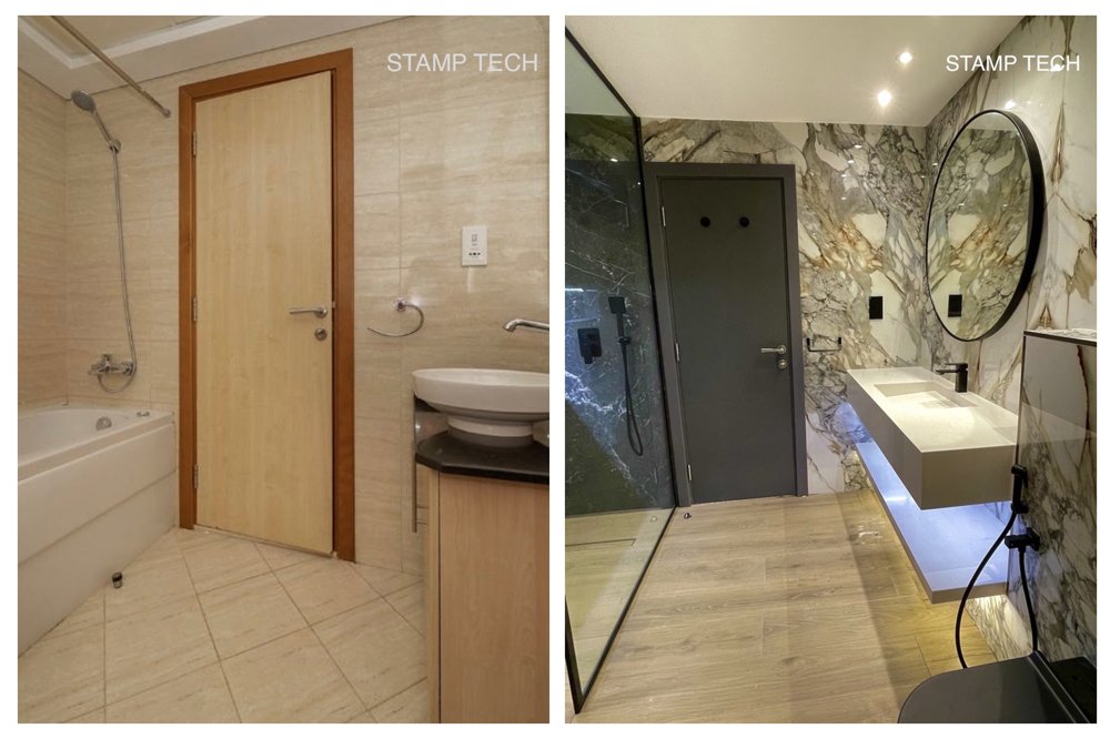 Before and after view of 6104 Ocean Heights Tower Dubai