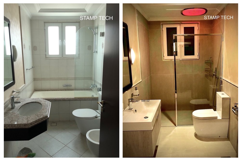 Before and after view of Frond L Villa L132 Palm Jumeirah Dubaii