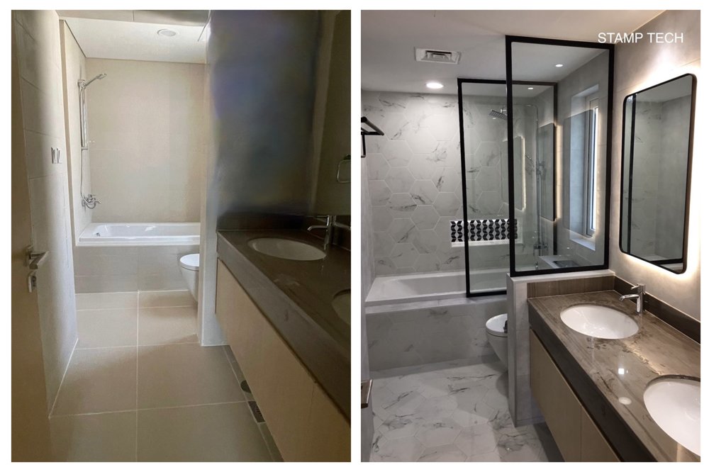 Before and after view of Villa 229 Al Quinta at Villanova Dubai