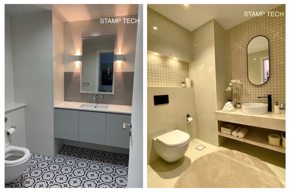 Before and after view of 302 Caribbean Oceana Residences palm Jumeirah Dubai