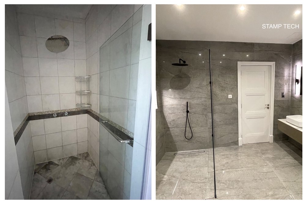 Before and after view of Frond E Villa 122 palm Jumeirah Dubaii