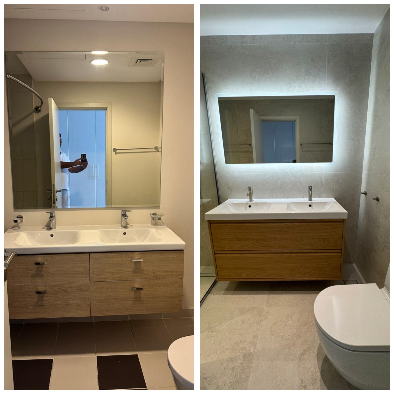 Before and after view of Golf Panorama B Damac Hills1 Dubai-UAE