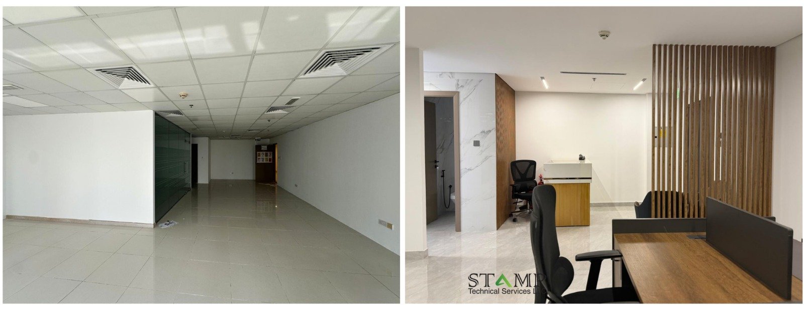 Before and after view of HDS Tower cluster F JLT Dubai
