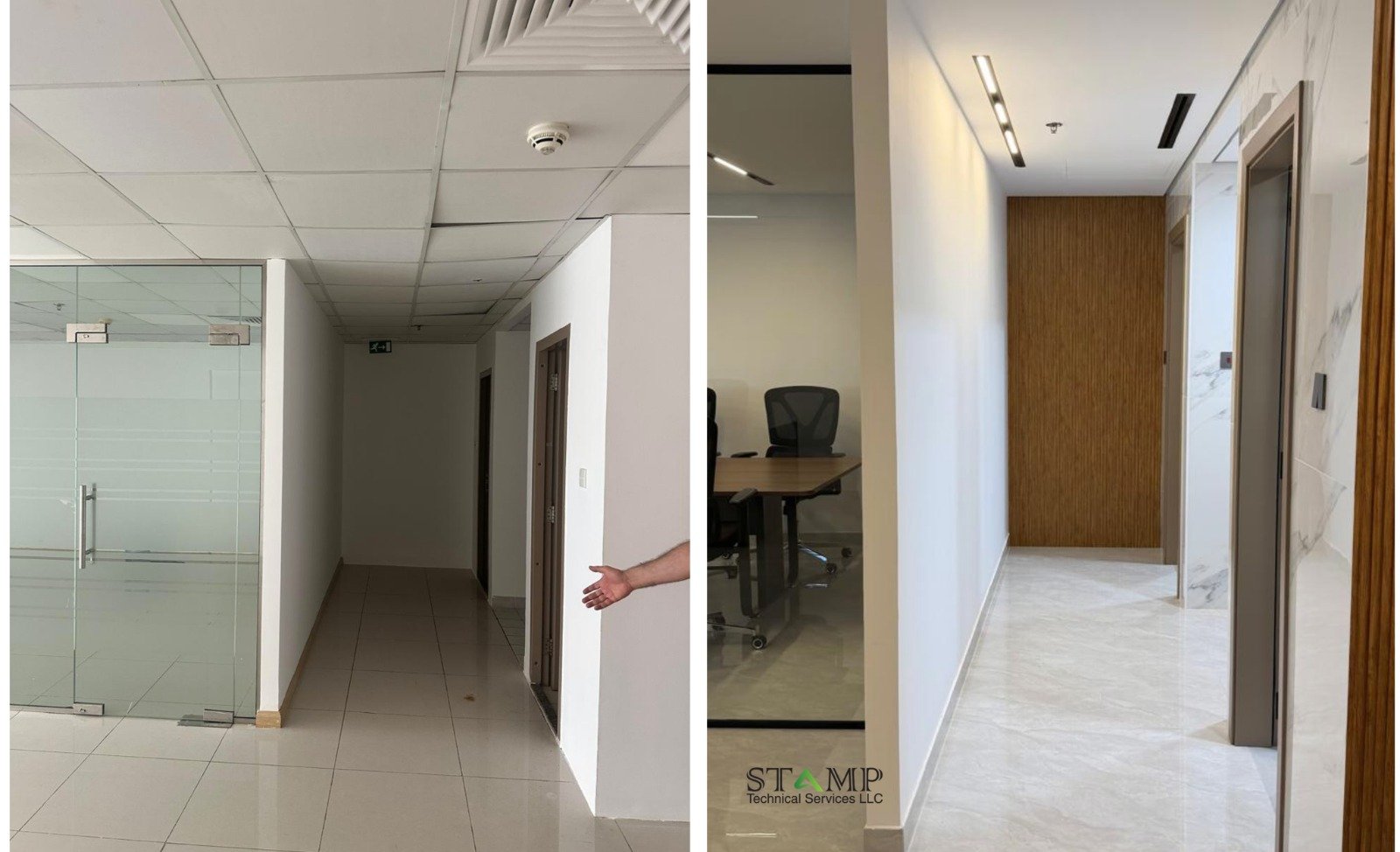 Before and after view of HDS Tower cluster F JLT Dubai