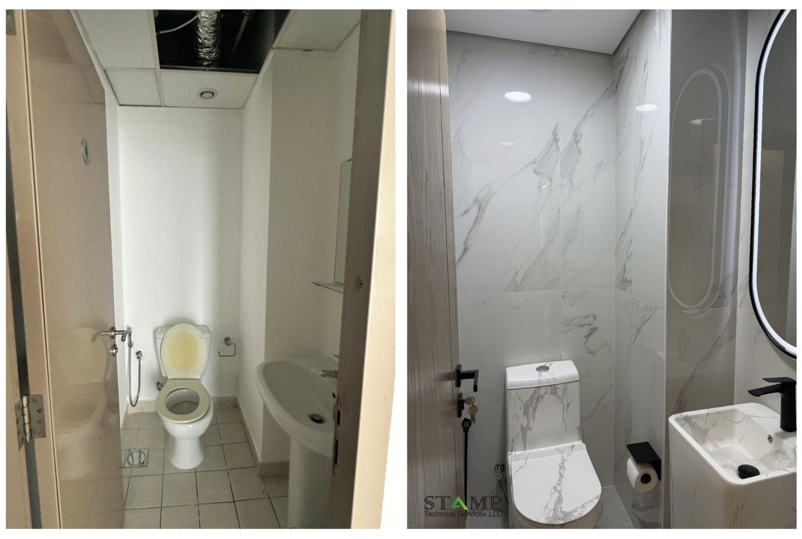 Before and after view of HDS Tower cluster F JLT Dubai