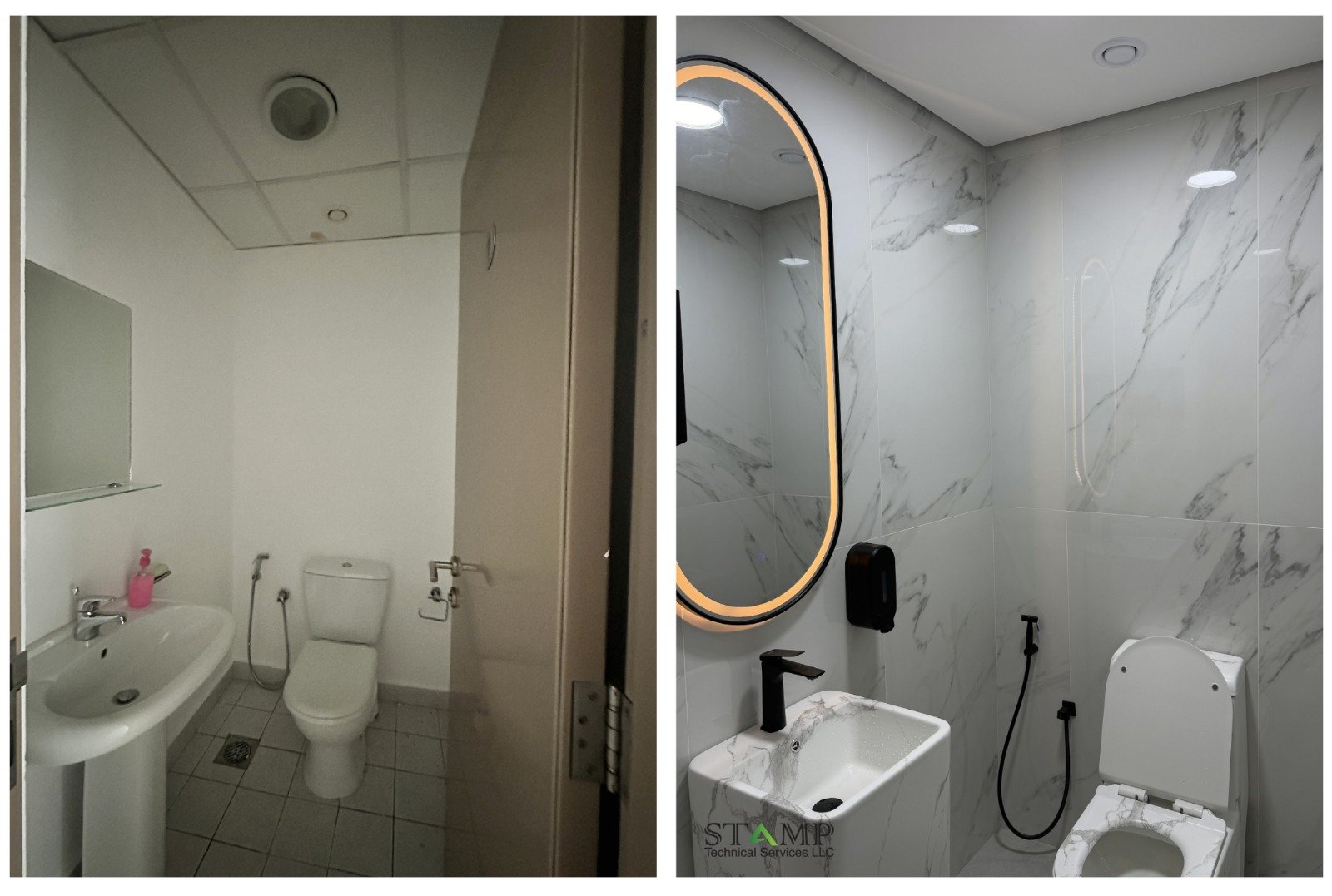 Before and after view of HDS Tower cluster F JLT Dubai