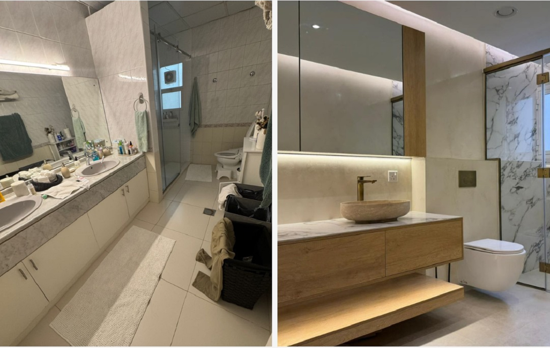 Before and after view of Villa 27 street 1b al safa 2