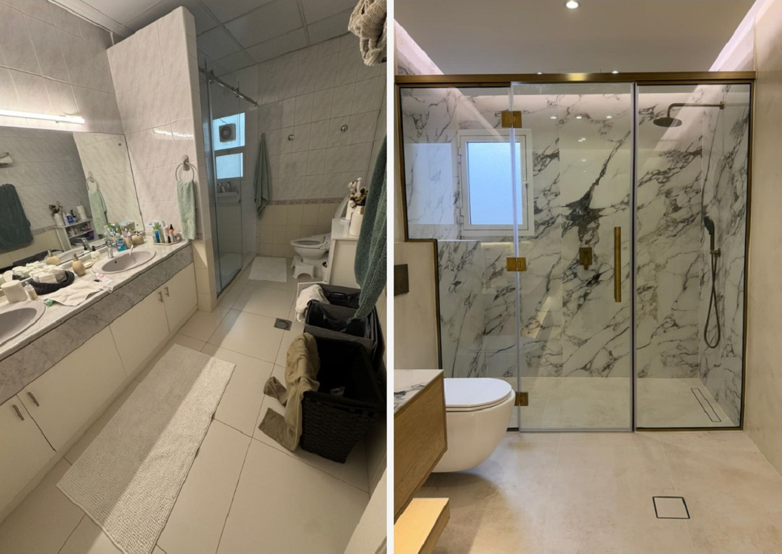 Before and after view of Villa 27 street 1b al safa 2