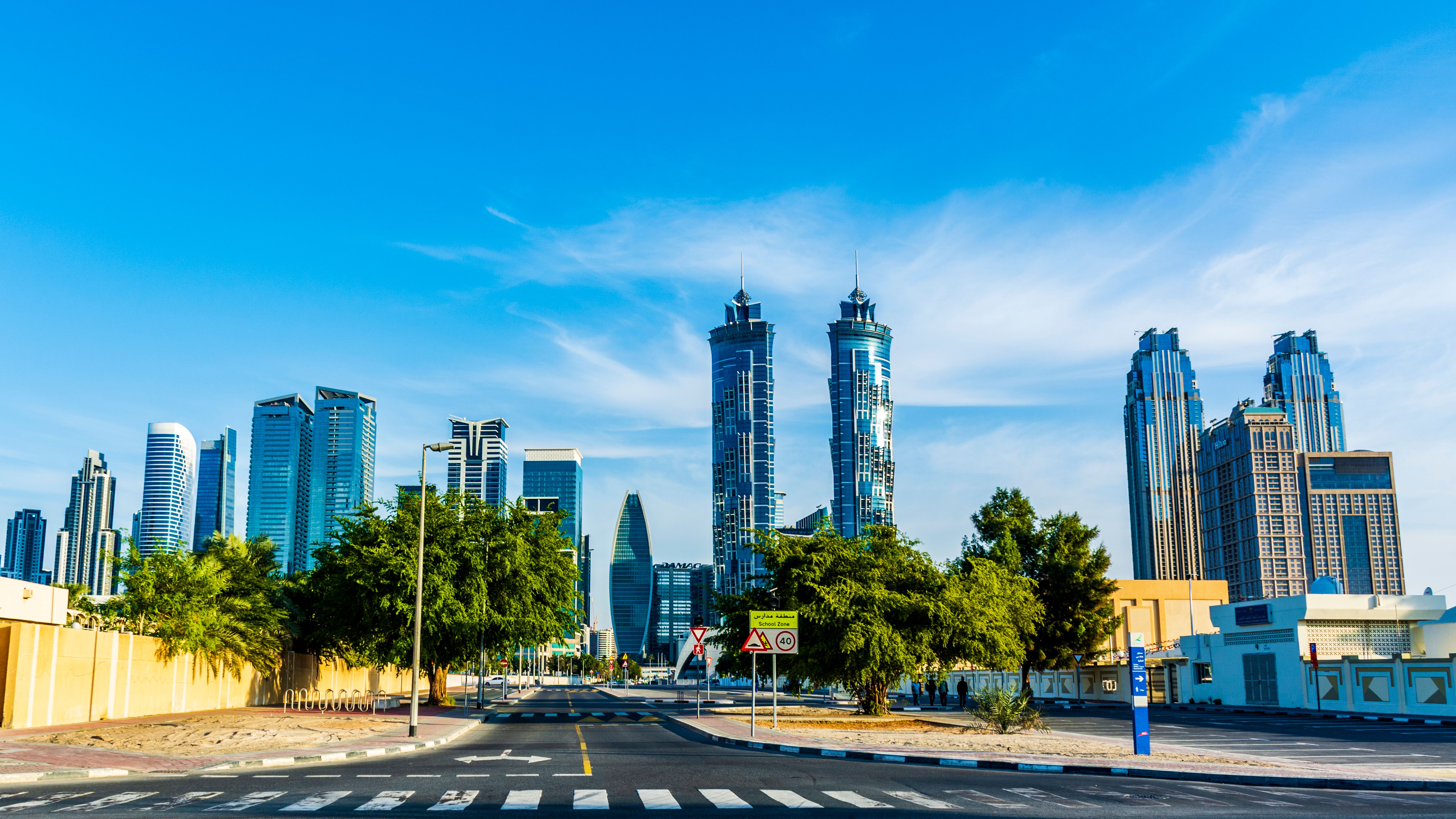 Dubai skyline with Al Kazim Towers and Business Bay high-rises at the heart of our projects